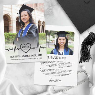 Tarjeta De Agradecimiento Graduación de Foto Médica