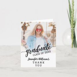 Tarjeta De Agradecimiento Graduación de foto personalizado con mensaje