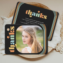 Tarjeta De Agradecimiento Graduación de fotografía Boho Retro