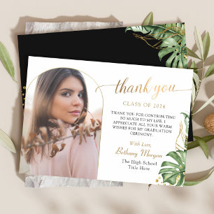 Tarjeta De Agradecimiento Graduación de fotografía del Arco Tropical de Oro 