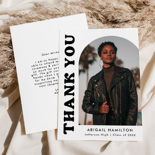 Tarjeta De Agradecimiento Graduación de fotografía en arco de compensación b