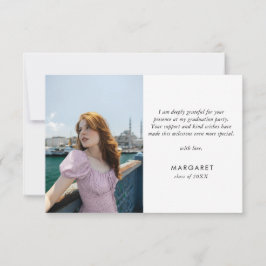 Tarjeta De Agradecimiento Graduación de fotografía moderna de nivel mínimo d