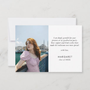 Tarjeta De Agradecimiento Graduación de fotografía moderna de nivel mínimo d