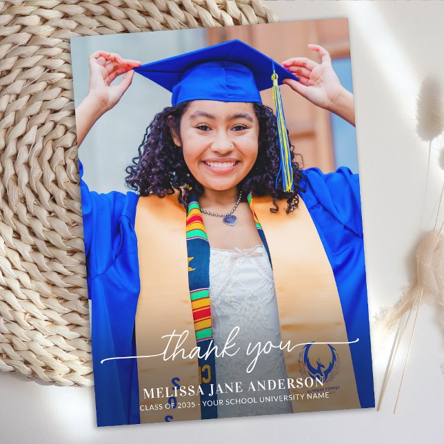 Tarjeta De Agradecimiento Graduación de fotografía Personalizado simple para (Subido por el creador)
