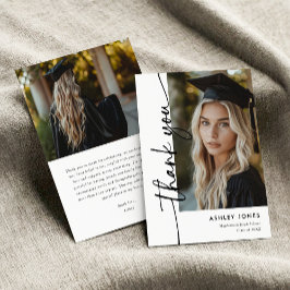 Tarjeta De Agradecimiento Graduación de fotografía vertical Minimalista mode