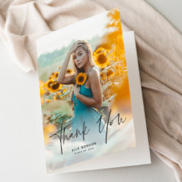 Tarjeta De Agradecimiento Graduación de fotografías de guión moderno 2