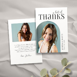 Tarjeta De Agradecimiento Graduación de fotografías del arco moderno negro 2