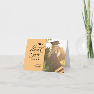 Tarjeta De Agradecimiento Graduación de fotografías Minimalistas de escritur