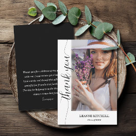 Tarjeta De Agradecimiento Graduación de fotos de guión moderno