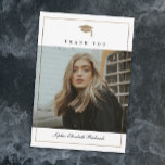 Tarjeta De Agradecimiento Graduación de fotos de oro de guión clásico<br><div class="desc">Esta elegante y clásica tarjeta de agradecimiento para graduación de fotos cuenta con una tapa para graduación de oro y un marco sencillo con texto de personalizable y foto en la parte delantera. La espalda tiene un mensaje personal y una firma. Una gran manera de mostrar a tu graduado. Pulse...</div>