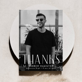 Tarjeta De Agradecimiento Graduación de fotos de simplicidad moderna