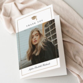 Tarjeta De Agradecimiento Graduación de fotos simple y elegante