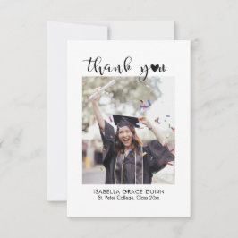 Tarjeta De Agradecimiento Graduación de guión de caligrafía cardíaca simple 