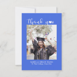 Tarjeta De Agradecimiento Graduación de guión de caligrafía cardíaca simple