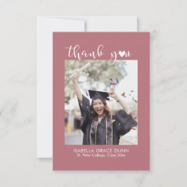 Tarjeta De Agradecimiento Graduación de guión de caligrafía cardíaca simple 