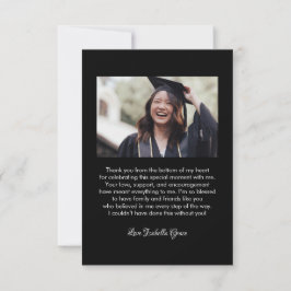 Tarjeta De Agradecimiento Graduación de guión de caligrafía cardíaca simple 