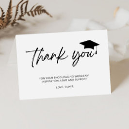 Tarjeta De Agradecimiento Graduación de guión minimalista