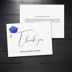 Tarjeta De Agradecimiento Graduación de guión moderno simple