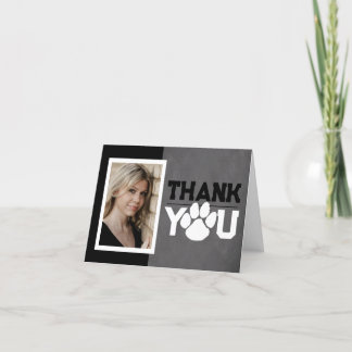 Tarjeta De Agradecimiento Graduación de impresión en blanco y negro plegable