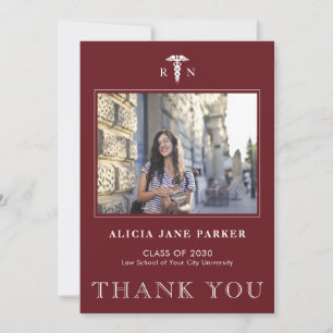 Tarjeta De Agradecimiento graduación de la escuela de enfermería foto modern