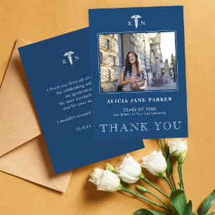 Tarjeta De Agradecimiento graduación de la escuela de enfermería foto modern