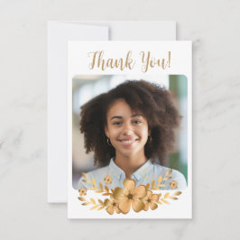 Tarjeta De Agradecimiento Graduación de la Escuela Secundaria Golden Flower