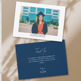 Tarjeta De Agradecimiento Graduación de la foto de un simple guión Minimalis