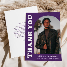 Tarjeta De Agradecimiento Graduación de la foto del arco de compensación púr