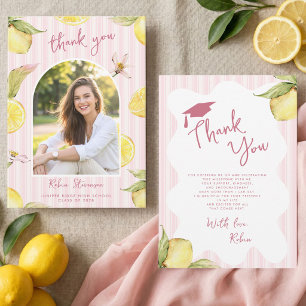 Tarjeta De Agradecimiento Graduación de limón recién graduada