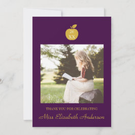 Tarjeta De Agradecimiento Graduación de Maestra Manzana