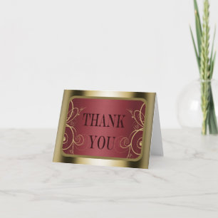 Tarjeta De Agradecimiento Graduación de marco de color marrón y dorado