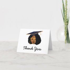 Tarjeta De Agradecimiento Graduación de mujer afroamericana gracias
