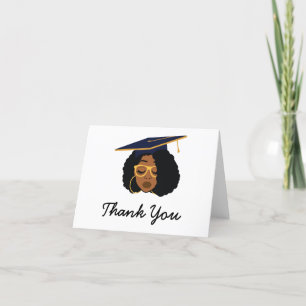 Tarjeta De Agradecimiento Graduación de mujer afroamericana gracias