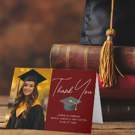 Tarjeta De Agradecimiento Graduación de Personalizado de Moda de foto de gra