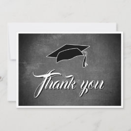 Tarjeta De Agradecimiento Graduación de Pizarra Gris Moderna