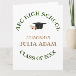 Tarjeta De Agradecimiento Graduación de secundaria tipografía moderna escuel