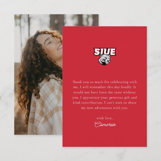 Tarjeta De Agradecimiento Graduación de SIUE (Anverso / Reverso)