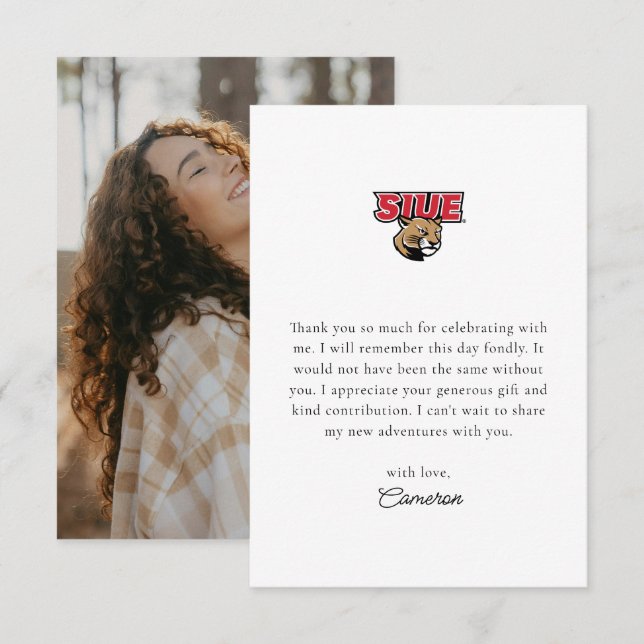 Tarjeta De Agradecimiento Graduación de SIUE (Anverso / Reverso)