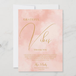 Tarjeta De Agradecimiento Graduación de Vibes Grateadas de Peach Fuzz de mod