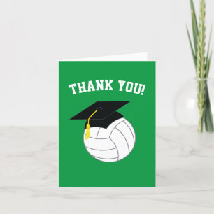 Tarjeta De Agradecimiento Graduación de voleibol deportivo verde
