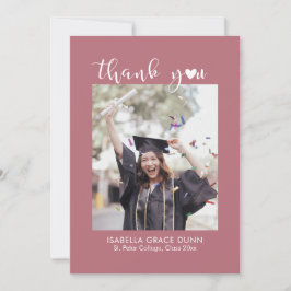 Tarjeta De Agradecimiento Graduación del guión de caligrafía cardíaca