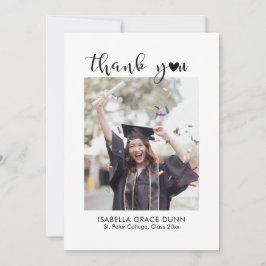 Tarjeta De Agradecimiento Graduación del guión de caligrafía cardíaca