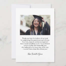 Tarjeta De Agradecimiento Graduación del guión de caligrafía cardíaca