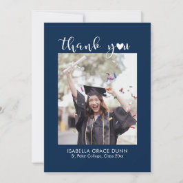 Tarjeta De Agradecimiento Graduación del guión de caligrafía cardíaca
