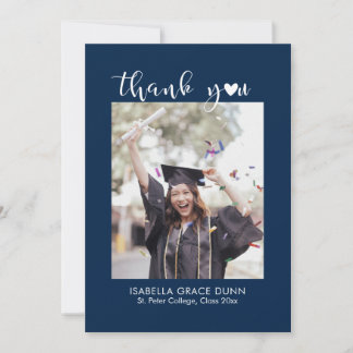 Tarjeta De Agradecimiento Graduación del guión de caligrafía cardíaca