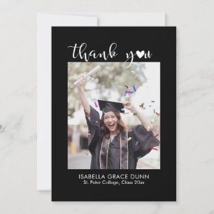 Tarjeta De Agradecimiento Graduación del guión de caligrafía cardíaca