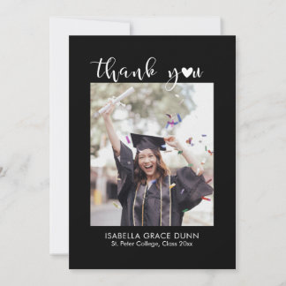 Tarjeta De Agradecimiento Graduación del guión de caligrafía cardíaca