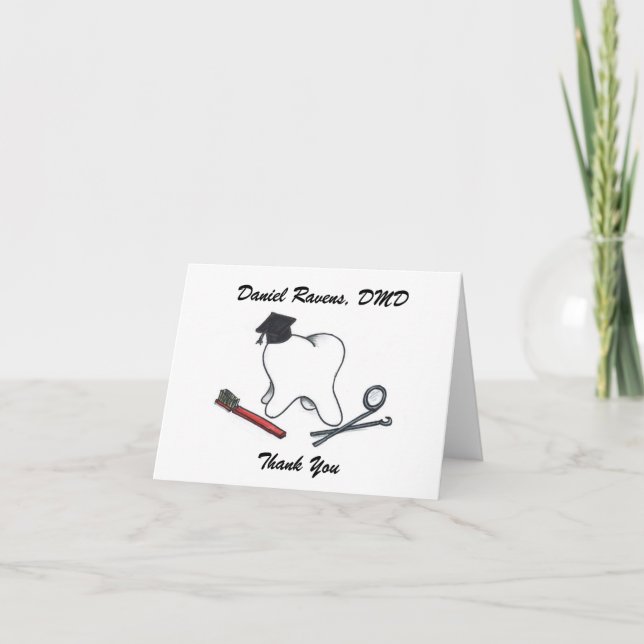 Tarjeta De Agradecimiento Graduación Dentista Gracias (Anverso)