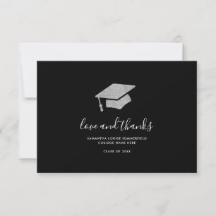 Tarjeta De Agradecimiento Graduación Elegante 2025 Foto Graduado