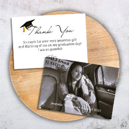 Tarjeta De Agradecimiento graduación elegante de guión de moda foto 2025